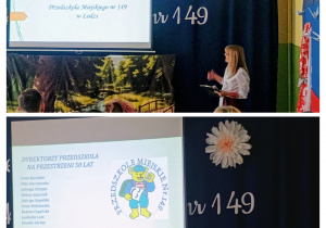 Nauczycielka prezentuje historię przedszkola