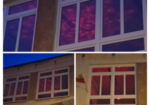 Okna podświetlone na kolor czerwony