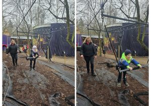 Dzieci z grupy IV zjeżdżają na miotle