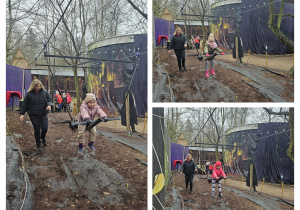 Dzieci z grupy IV zjeżdżają na miotle