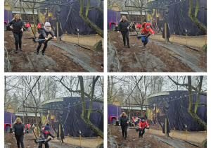 Dzieci z grupy IV zjeżdżają na miotle