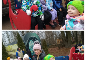 Dzieci z grupy III na saniach Św. Mikołaja