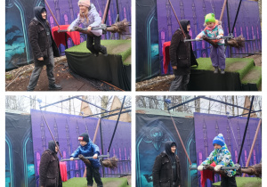 Dzieci z grupy III zjeżdżają na miotle