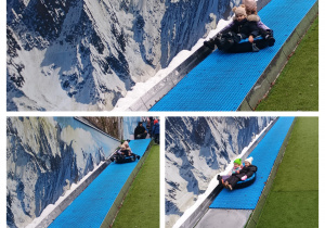 Dzieci z grupy III zjeżdżają na pontonach