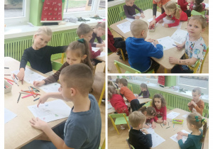 Dzieci ozdabiają list