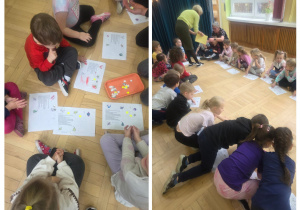 Dzieci ozdabiają list naklejkami