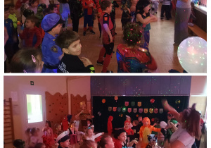 Dzieci tańczą na sali