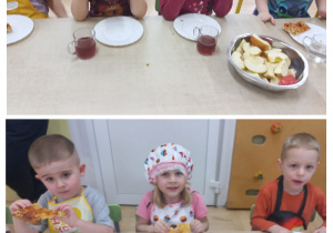 Dzieci jedzą pizzę, którą same zrobiły