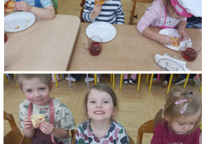 Dzieci próbują wykonaną przez siebie pizzę