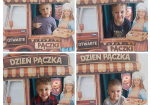 Chłopcy z grupy I w fotobudce