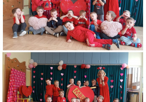 Dzieci z grupy Motylki pozują do grupowego zdjęcia