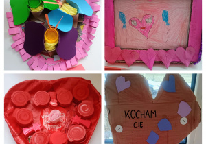 Serduszka walentynkowe zrobione przez dzieci