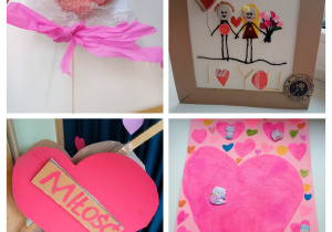 Serduszka walentynkowe zrobione przez dzieci i ich rodziców