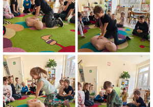 Dzieci ćwiczą masaż serca