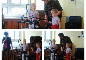 Dzieci grają na perkusji elektronicznej