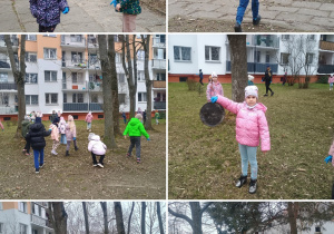 Dzieci zbierają śmieci