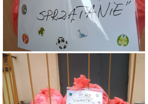 Śmieci zebrane przez przedszkolaki