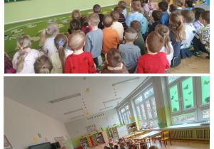 Dzieci oglądają film edukacyjny o czekoladzie