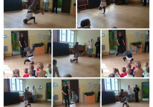 Tancerz wykonuje tiki breakdance