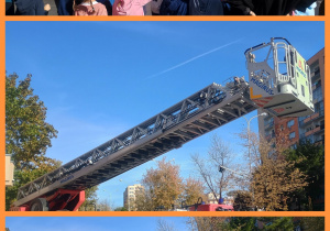 Dzieci patrzą na wóz strażacki
